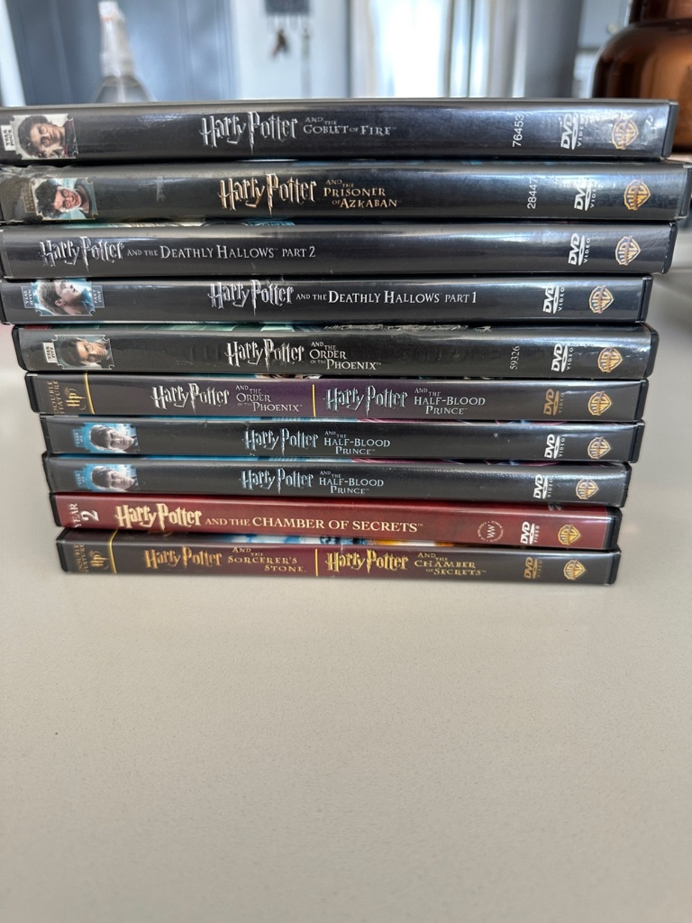 Warner Bros. Harry Potter DVD Set - Black, Red, Gold Spines complete set